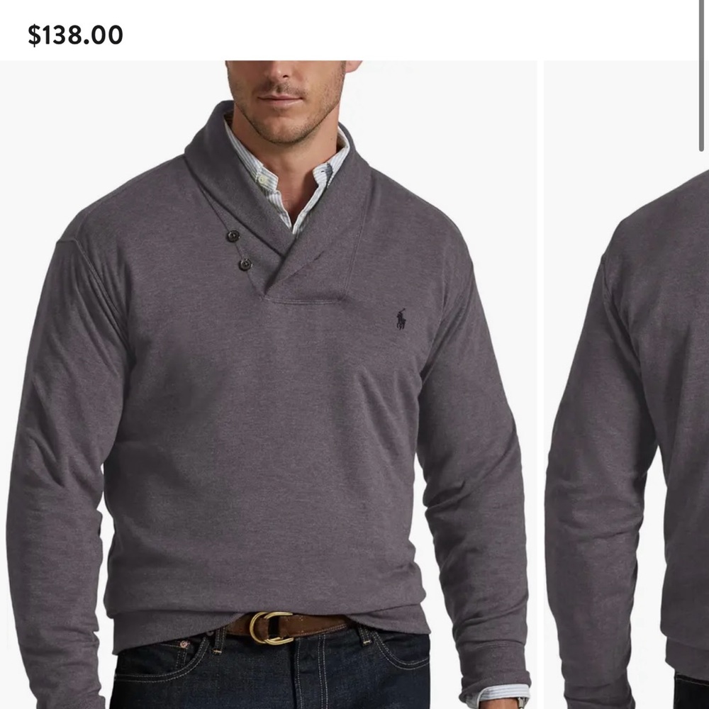 Ralph Lauren Luxury Jersey Shawl-Collar Pullover